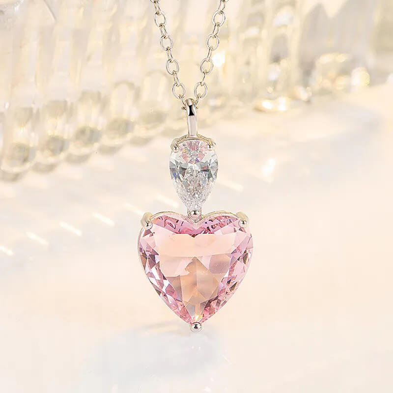 Collar Corazon Piedra Rosa Vaelis™