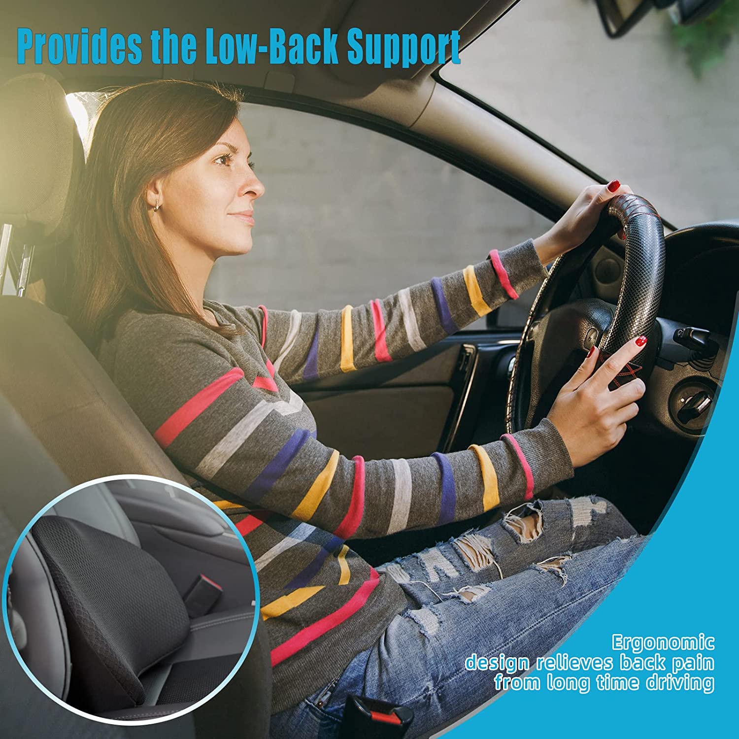 Comfort Boost | Car Seat Cushion with Memory Foam for Lumbar Support | Elevates Driving Comfort and Reduces Back Pain 1