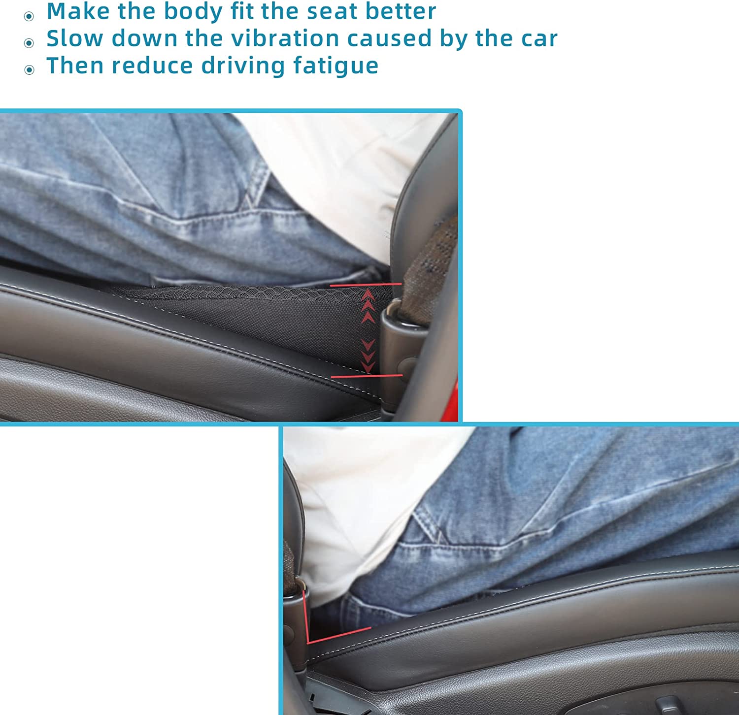 Comfort Boost | Car Seat Cushion with Memory Foam for Lumbar Support | Elevates Driving Comfort and Reduces Back Pain 6