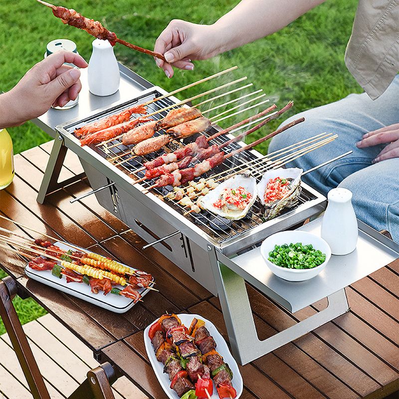 Compact BBQ Grill | Portable Foldable Design with Even Heat Distribution | Ideal for Outdoor Cooking and Picnics 0