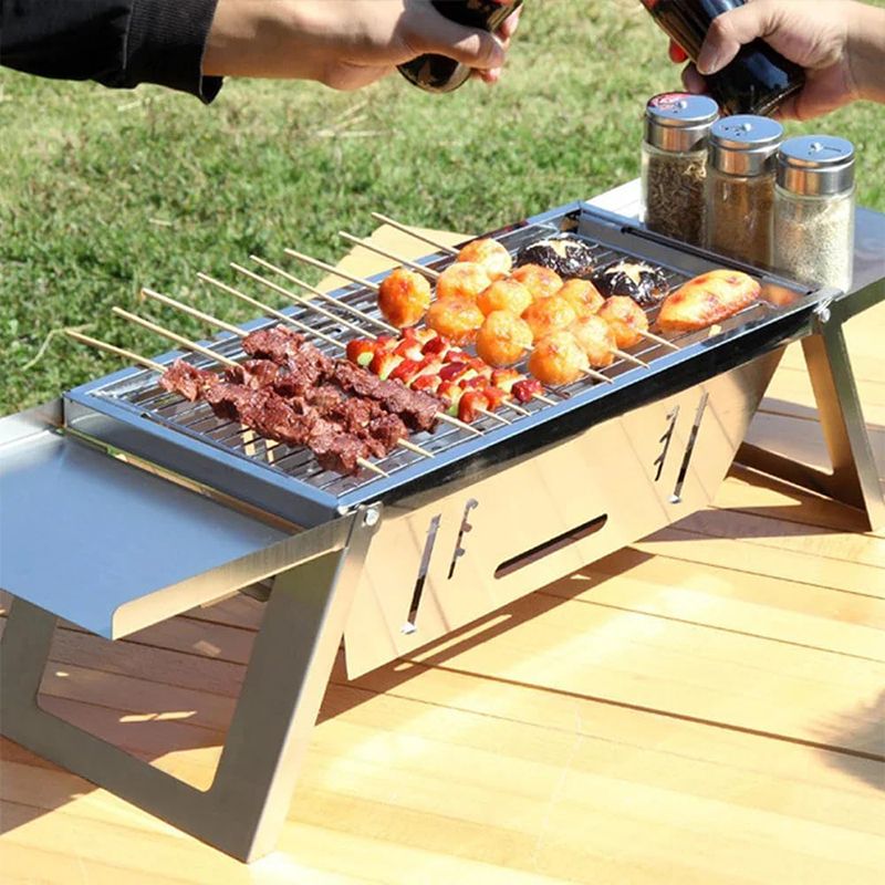 Compact BBQ Grill | Portable Foldable Design with Even Heat Distribution | Ideal for Outdoor Cooking and Picnics 4