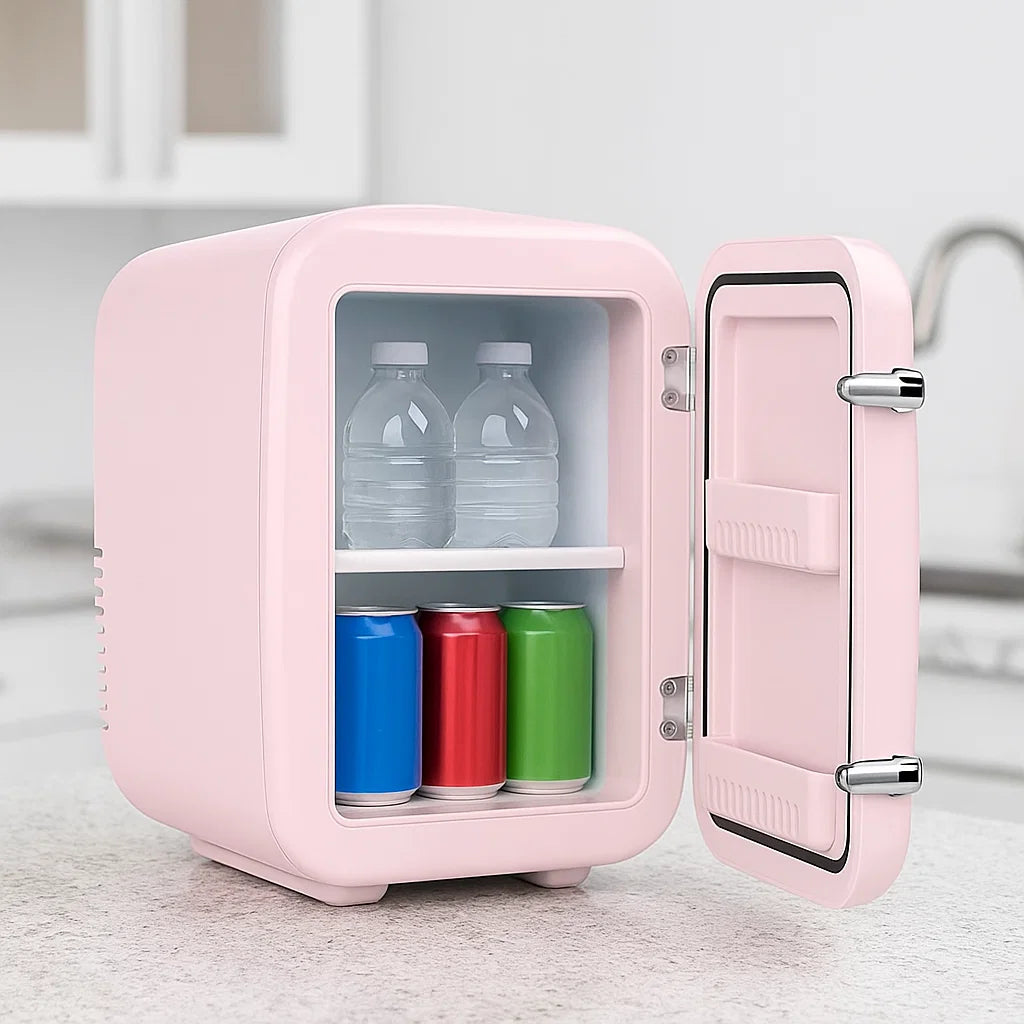 Compact Mini Fridge | Portable Cooler & Warmer with Dual Power | Small Fridge for Bedroom Convenience 0