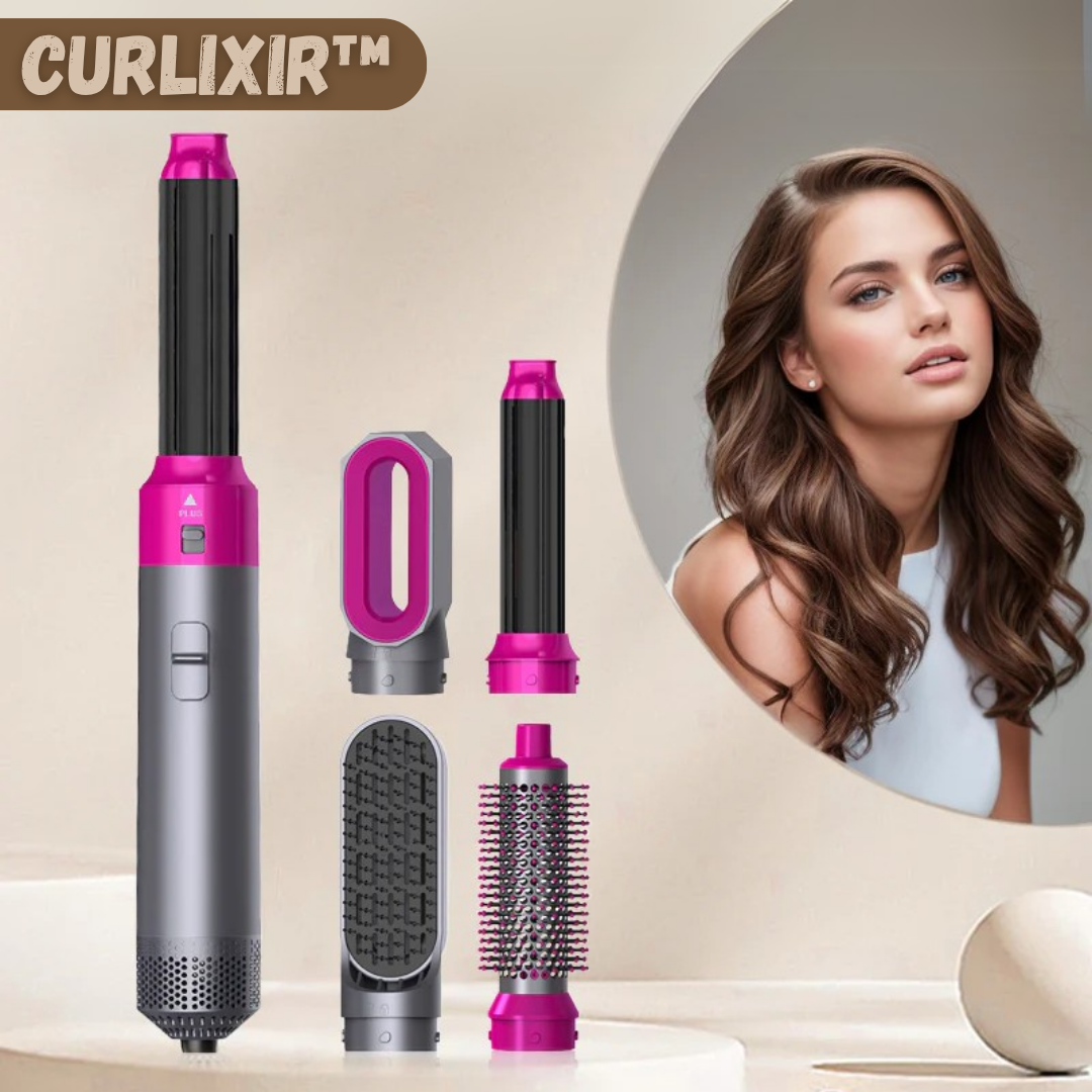 Curlixir | 5-in-1 Hair Dryer Brush with Negative Ion Technology | Effortless Styling for Frizz-Free Hair 0