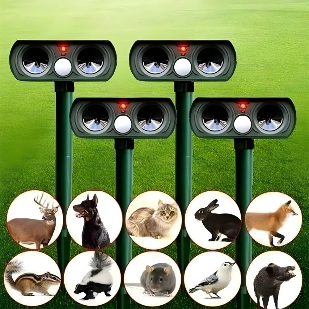 EcoGuard | Ultrasonic Pest Repeller with Solar Power & Motion Sensor | Effective Rodent and Wildlife Deterrent for Outdoor Spaces 1
