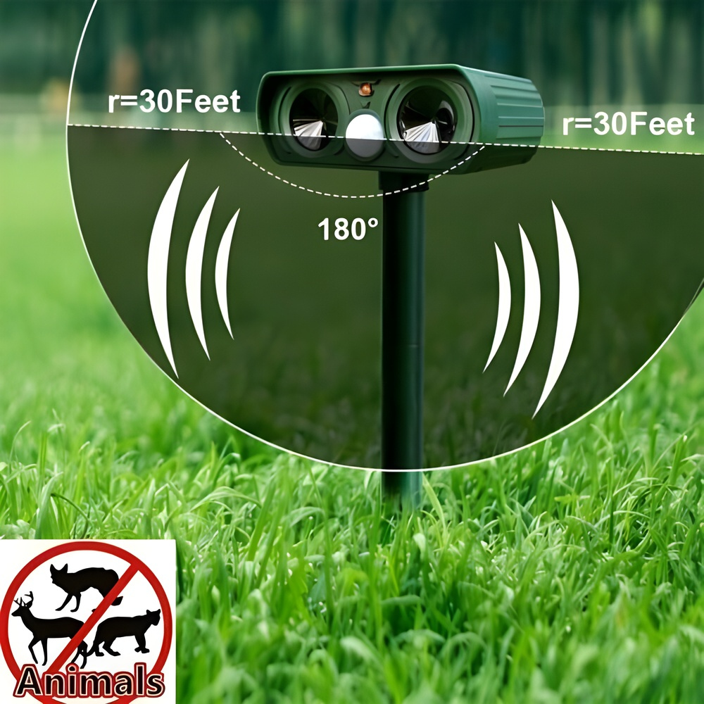 EcoGuard | Ultrasonic Pest Repeller with Solar Power & Motion Sensor | Effective Rodent and Wildlife Deterrent for Outdoor Spaces 2