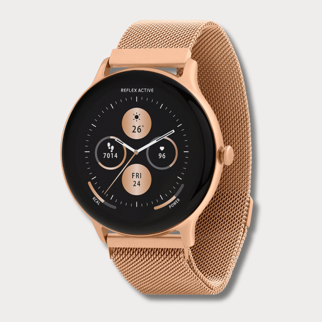 Elegant Fitness Smartwatch with Gold Mesh Strap | Advanced Health Tracking for Daily Wellness 3