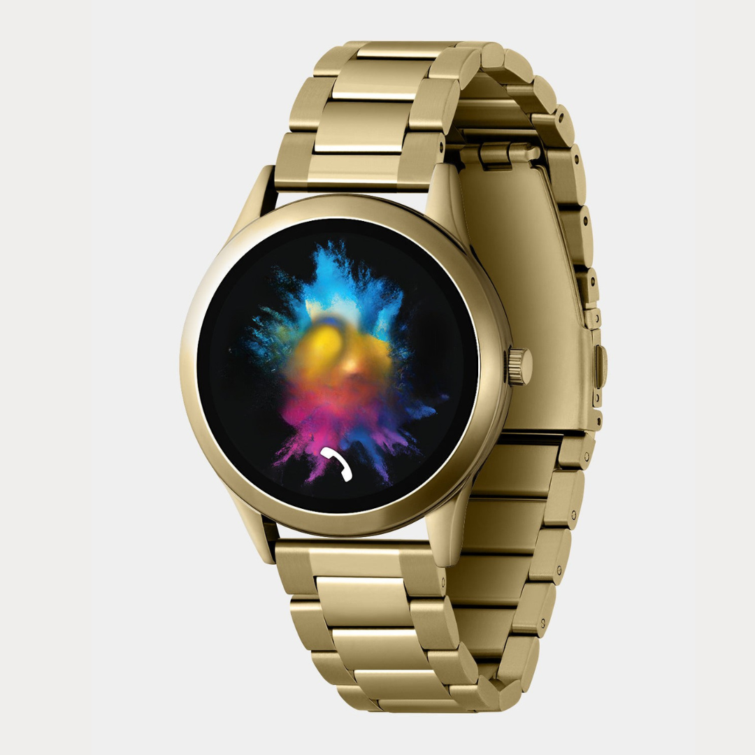 Elegant Smart Watch with Gold Metal Strap & Amoled Display | Stylish Health Tracker for Daily Connectivity 1
