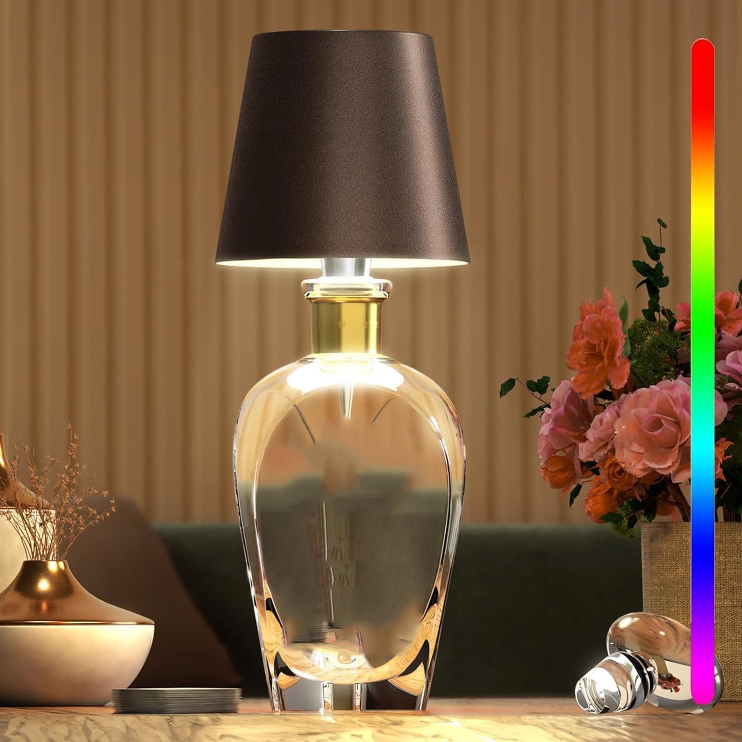 Elegant Touch Control | Table Lamp with Rechargeable Battery & Dimmable LED | Cordless Design for Indoor & Outdoor Use 13
