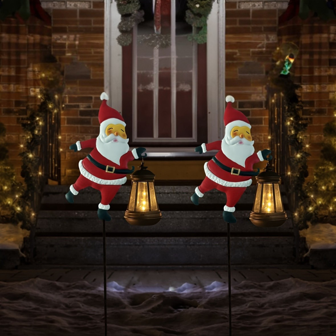 Festive Solar Garden Lights | Santa Lantern Design for Outdoor Cheer | Weather-Resistant LED Illuminators 3