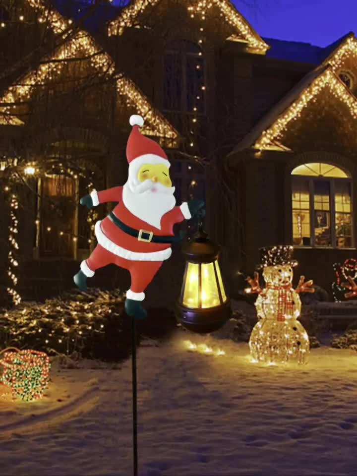 Festive Solar Garden Lights | Santa Lantern Design for Outdoor Cheer | Weather-Resistant LED Illuminators 8