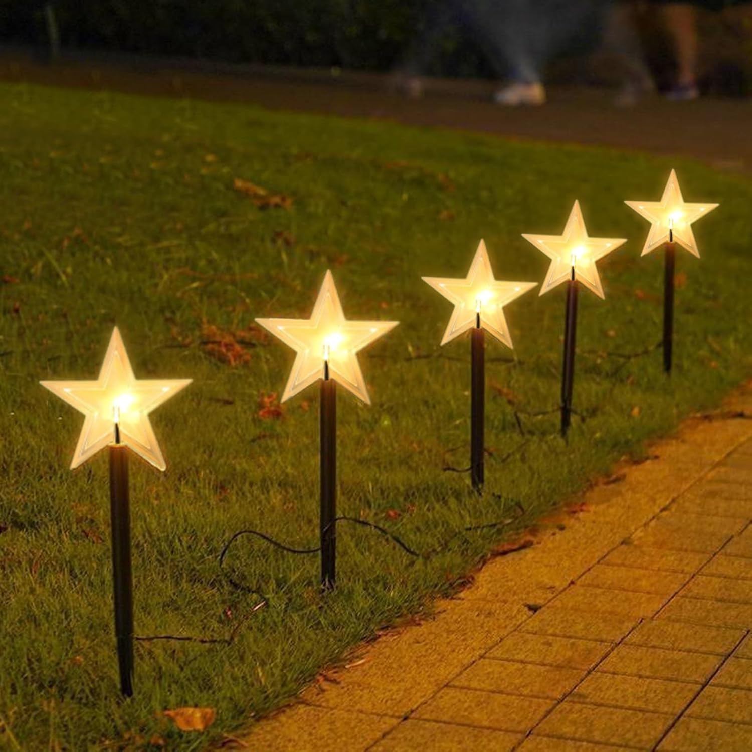 Festive Star Pathway Garden Lights with Timer Function | Enchanting Outdoor Illumination for Magical Evenings 1