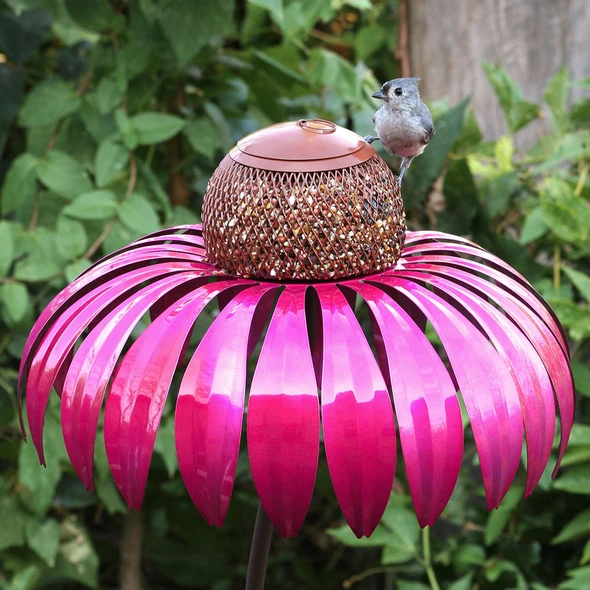 Garden Delight | Bird Feeder with Flower Design & Weather-Resistant Finish | Ideal Feeding Station for Attracting Small Birds 0