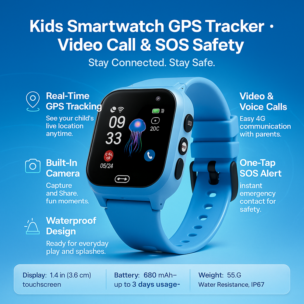 Kids Smartwatch | GPS Tracker with Video Calling & Waterproof Design | Fun & Safe Communication 2