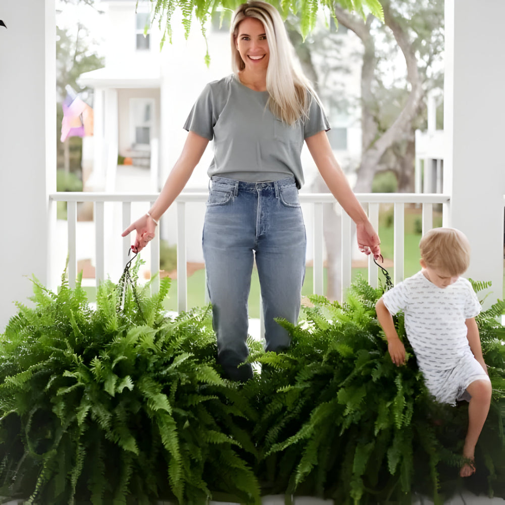 Lush Greenery | Artificial Boston Fern Plant with UV-Resistant Leaves | Faux Indoor & Outdoor Decor for Year-Round Vibrancy 5