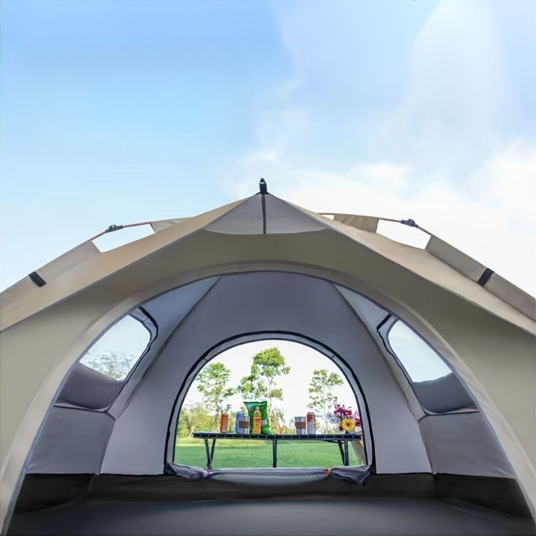 Outdoor Adventure | 4 Man Camping Tent with Fiberglass Frame | Lightweight Oxford Fabric for Spring Trips 2