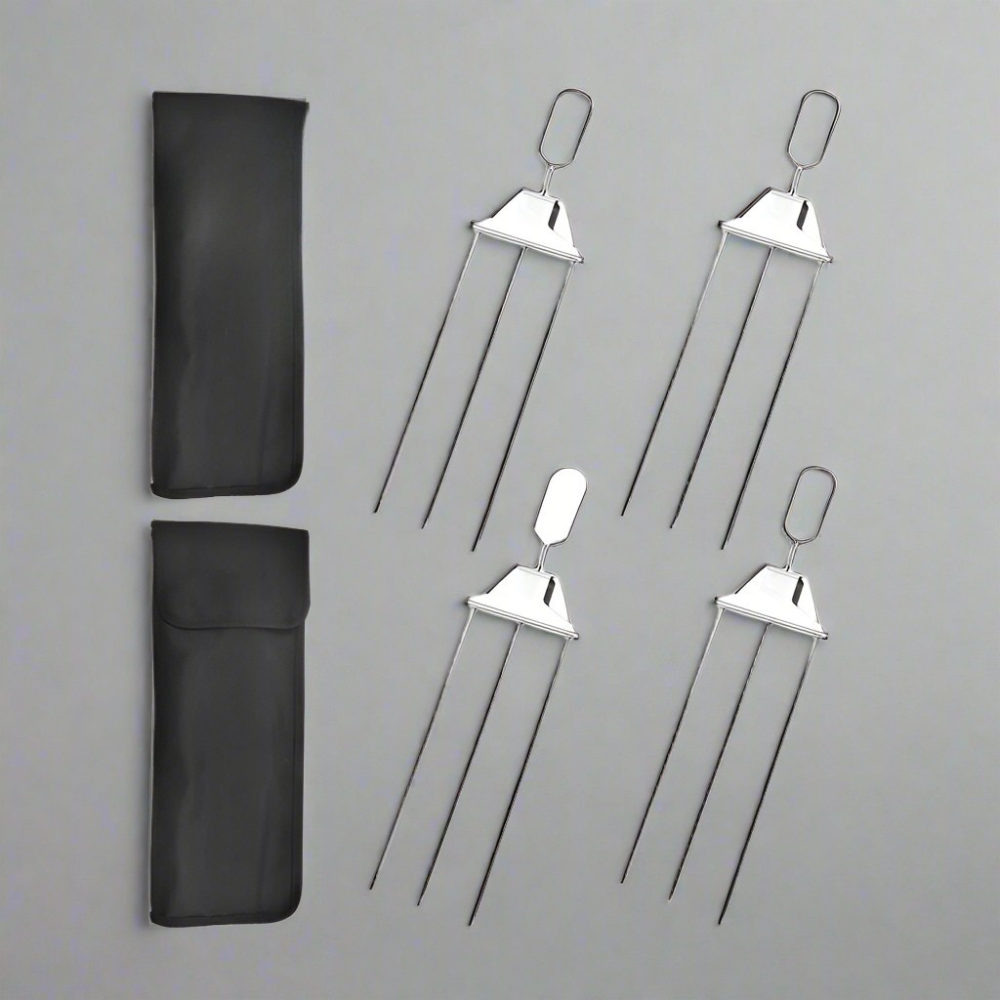Outdoor Cooking Essentials | Metal Barbecue Skewers with Triple-Prong Design | Durable BBQ Skewers for Even Grilling 7