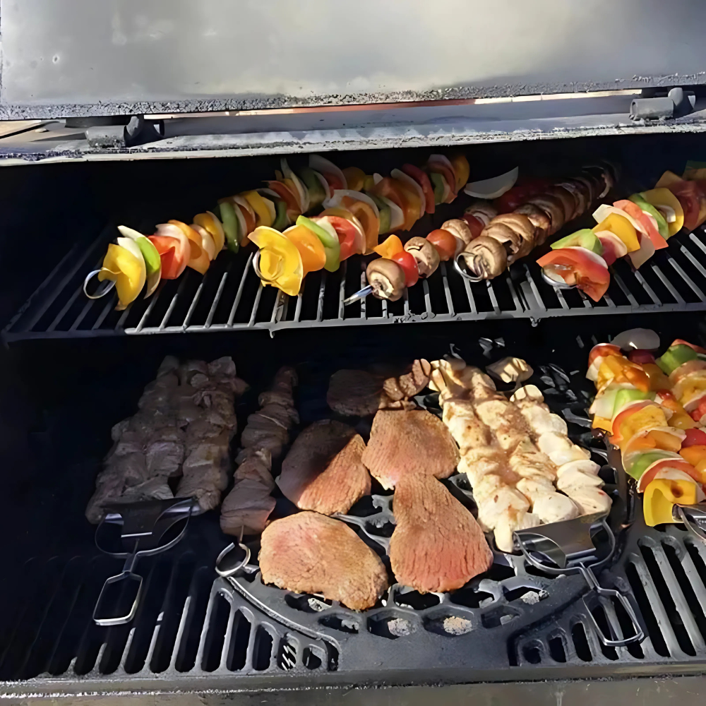 Outdoor Cooking Essentials | Metal Barbecue Skewers with Triple-Prong Design | Durable BBQ Skewers for Even Grilling 8