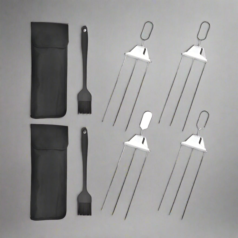 Outdoor Cooking Essentials | Metal Barbecue Skewers with Triple-Prong Design | Durable BBQ Skewers for Even Grilling 9