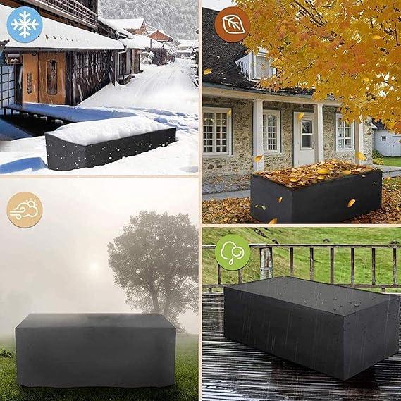Outdoor Furniture Covers | Waterproof Black Polyester with UV Protection | Durable All-Weather Shield for Year-Round Use 2
