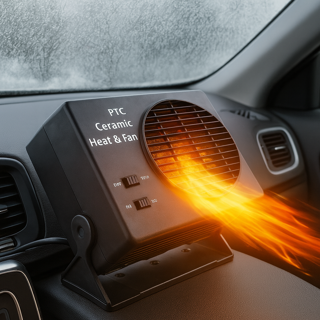 Portable 12V Car Heater | Compact Ceramic Fan with Quick Warm-Up Feature | Efficient Auto Heater for Winter Comfort 2