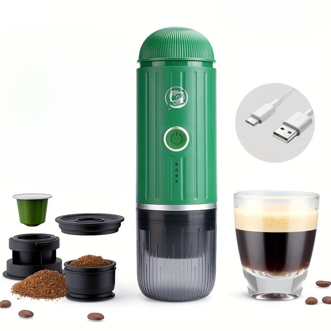 Portable Espresso Maker | Compact Travel Coffee Machine with USB Charging | Quick Heating for Fresh Coffee Anywhere 0