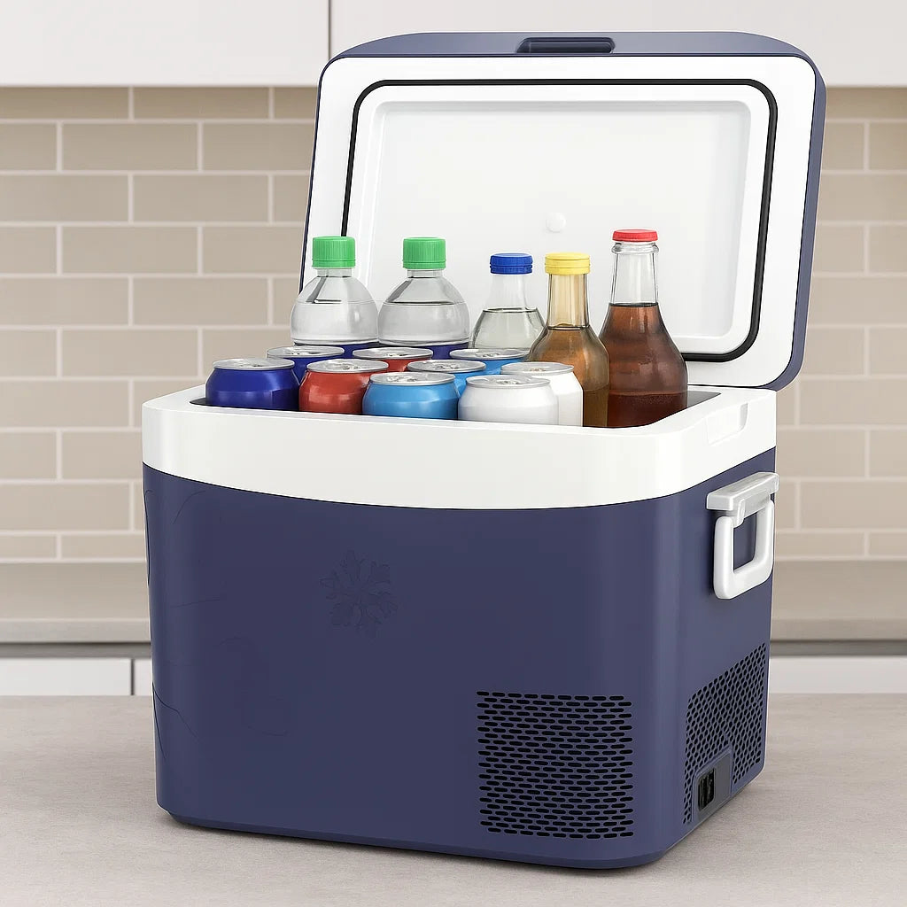 Portable Mini Fridge with Freezer for Fast Cooling - Lightweight & Compact Design for Outdoor Adventures 0