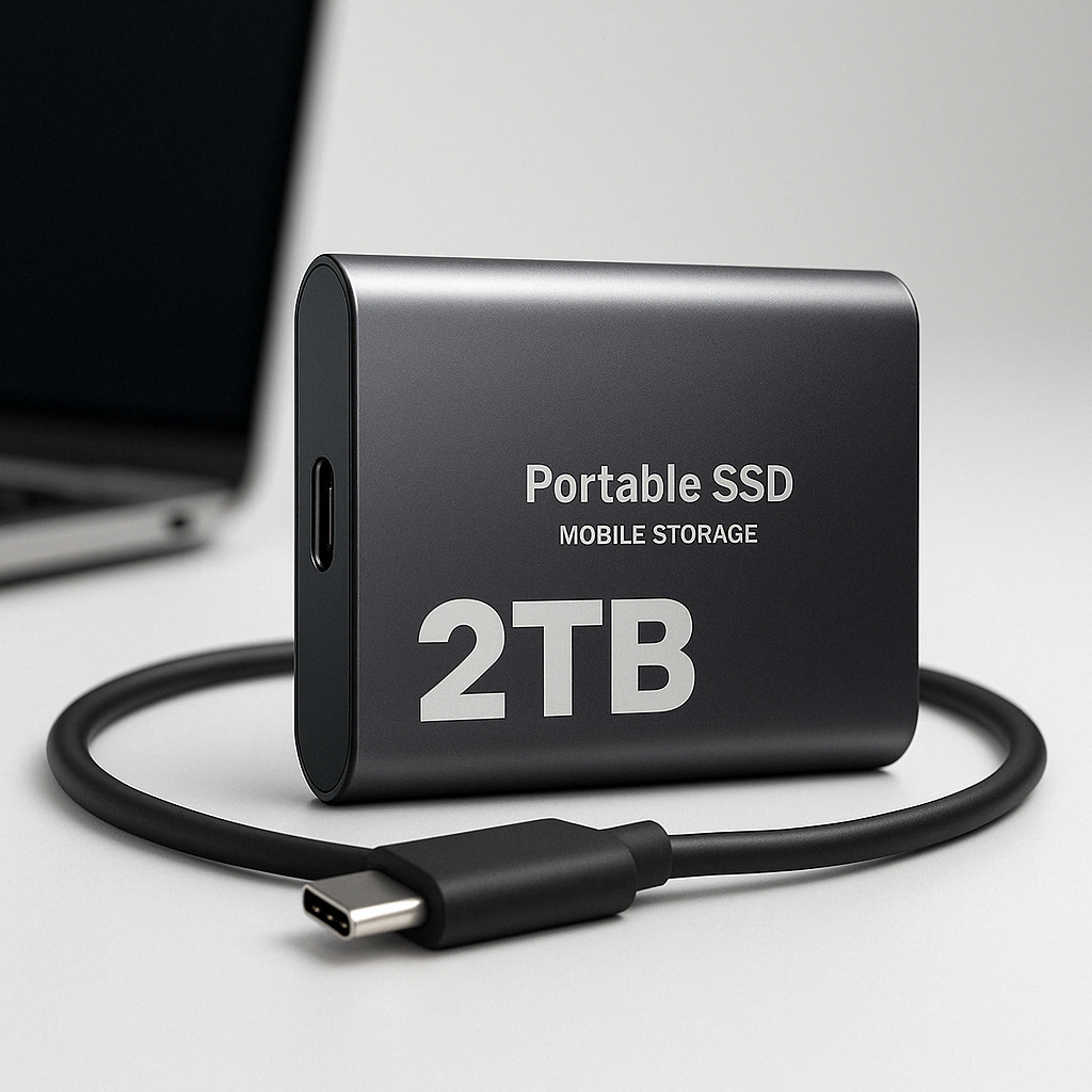 Portable SSD External Hard Drive | 2TB with Fast Transfer Speed | Compact Design for Quick File Storage 1