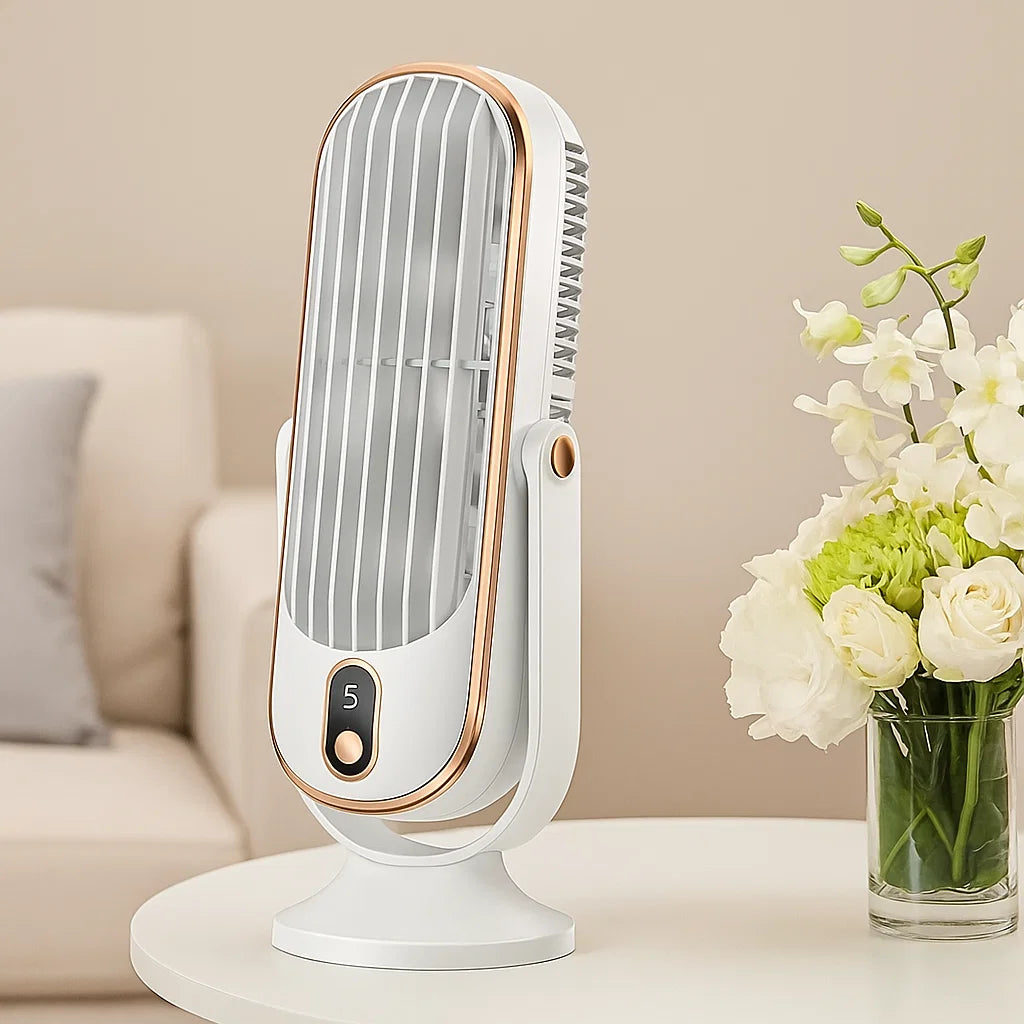 Portable USB Desk Fan | High-Velocity Cooling with 360° Swivel Head | Compact Design for Home, Office, and Travel 0