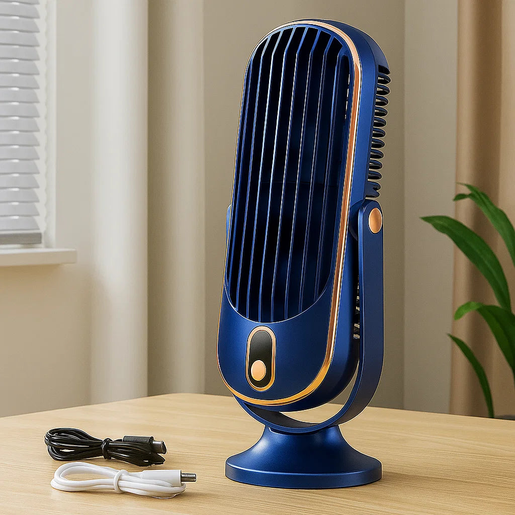 Portable USB Desk Fan | High-Velocity Cooling with 360° Swivel Head | Compact Design for Home, Office, and Travel 2