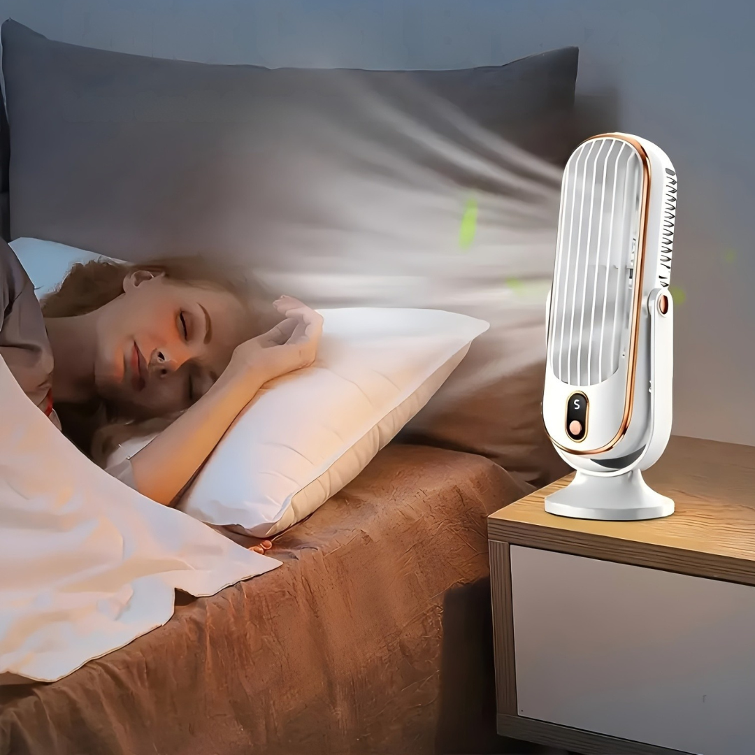 Portable USB Desk Fan | High-Velocity Cooling with 360° Swivel Head | Compact Design for Home, Office, and Travel 4