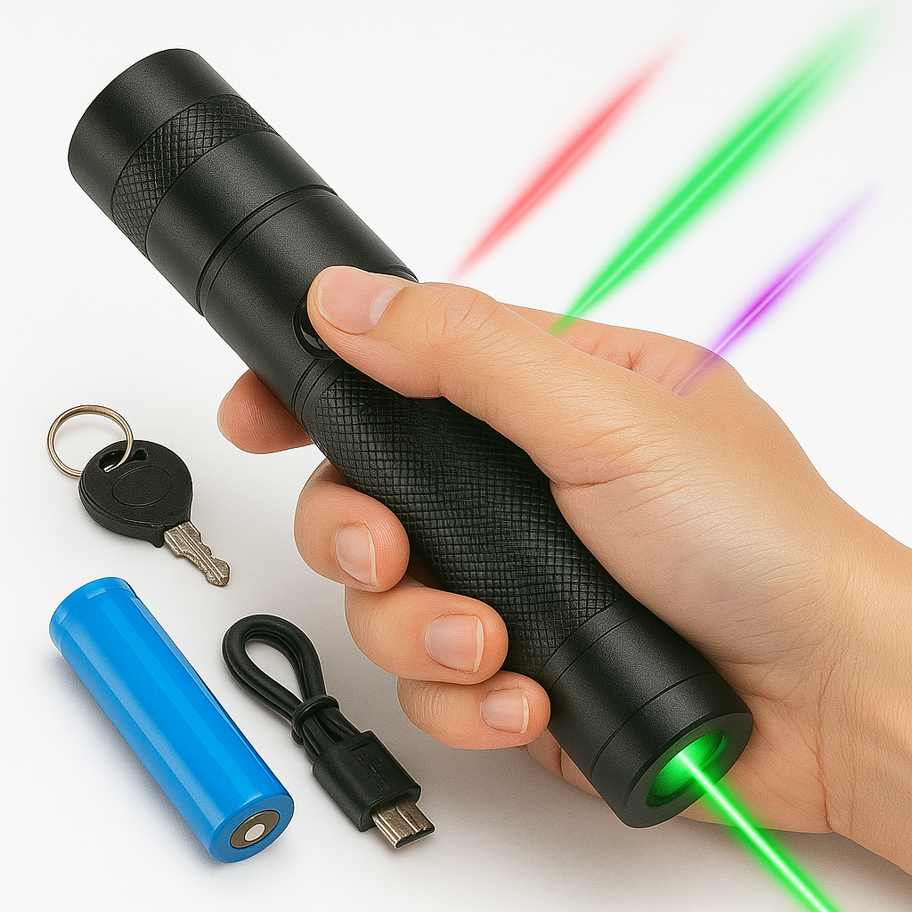Precision Laser Pointer | Powerful Green Laser Pen with Adjustable Focus | Long Range for Presentations and Stargazing 1