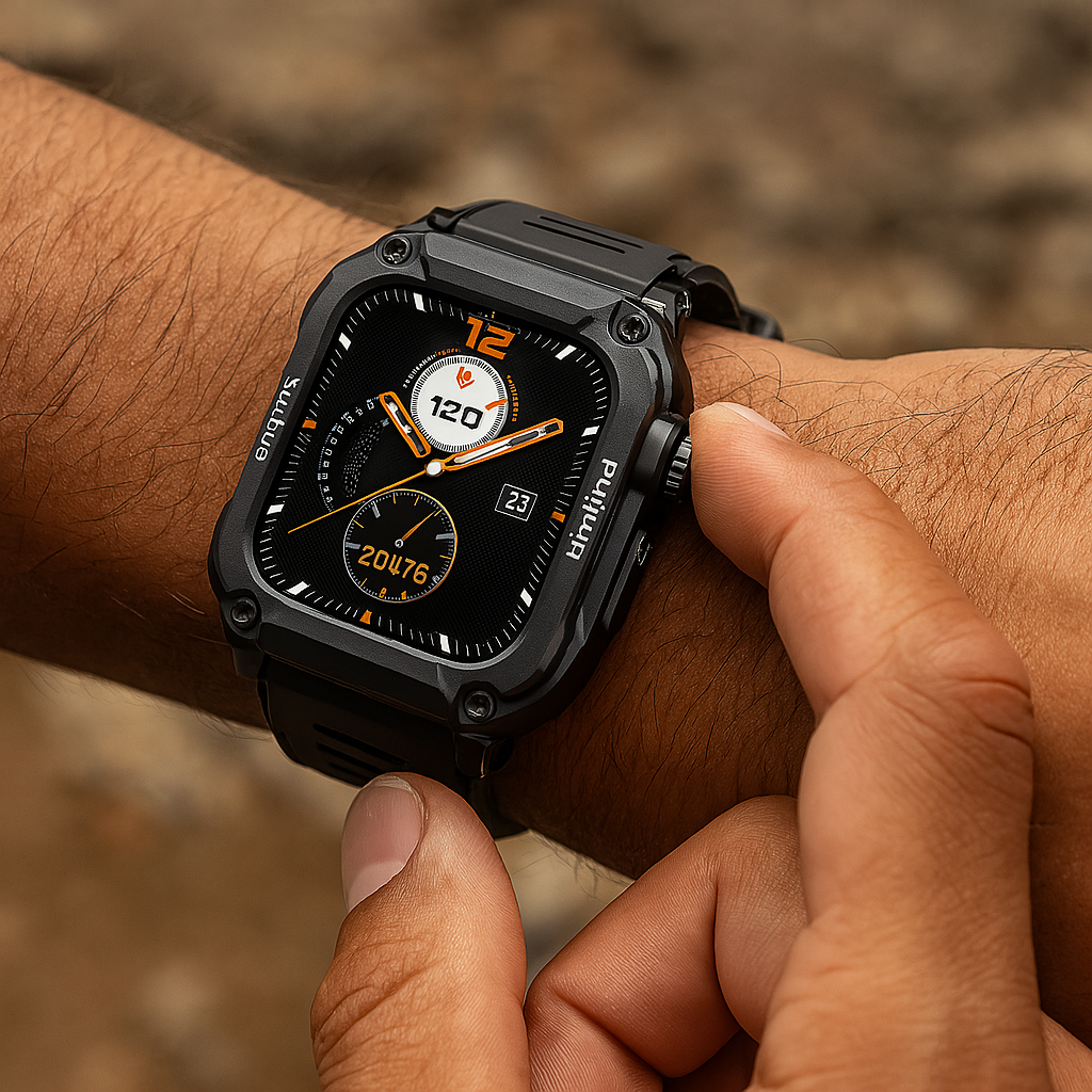 Rugged Outdoor Smartwatch with Heart Rate Monitoring | Military-Grade Design for Adventurers 0