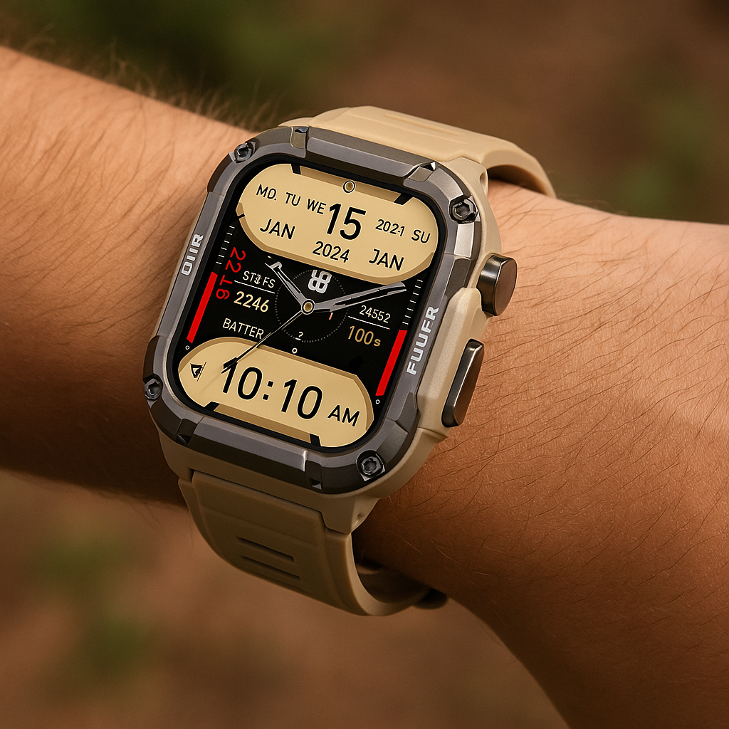 Rugged Outdoor Smartwatch with Heart Rate Monitoring | Military-Grade Design for Adventurers 1