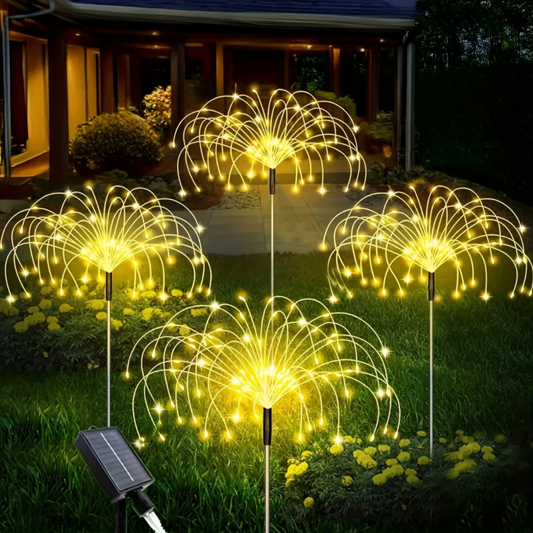 Solar Garden Lights | Outdoor LED Firework Lights with 8 Lighting Modes | Eco-Friendly Decoration for Stunning Garden Ambiance 0