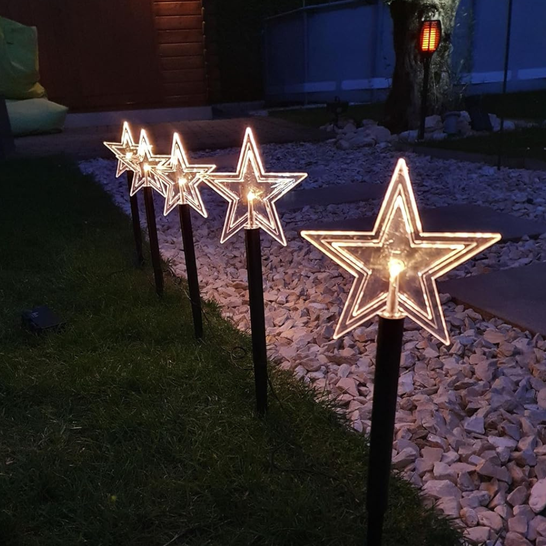 Star Garden Stake Lights | Warm White LED Outdoor Lights with Timer | Weather-Resistant Design for Enchanting Decor 1
