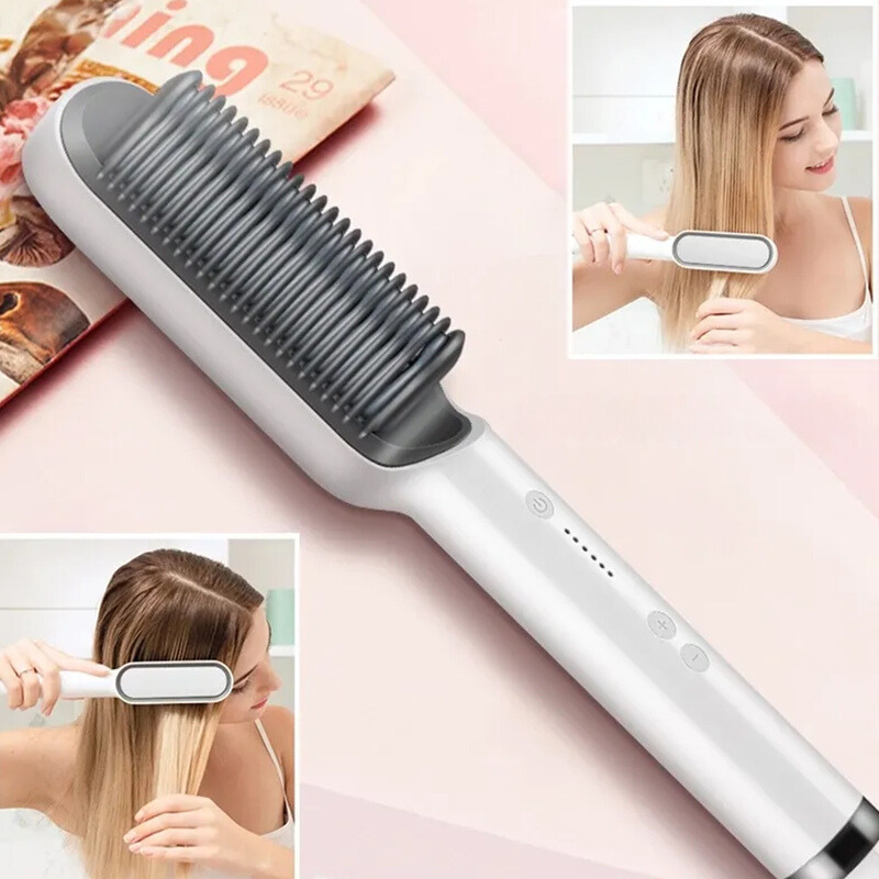 Stryva | Hair Straightening Brush with Integrated Protection Technology | Effortless Styling for Healthy, Shiny Hair 1
