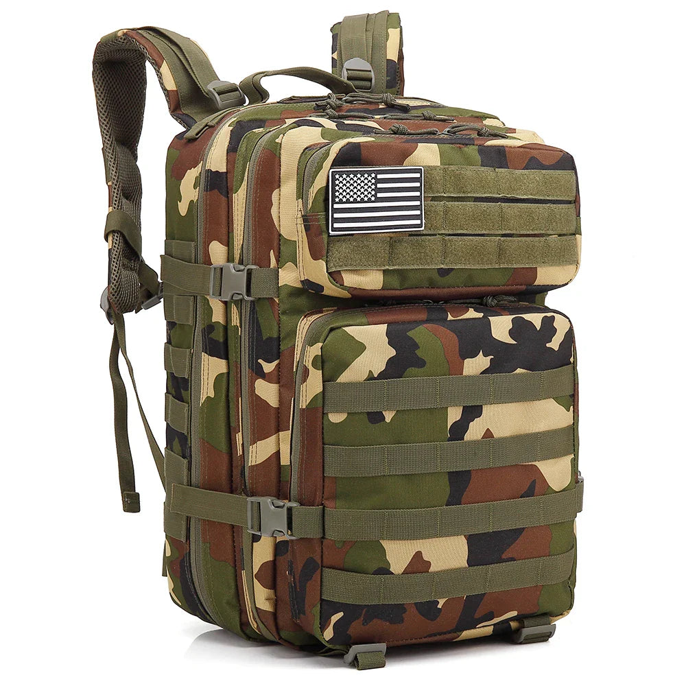 Tactical Military Rucksack | 45L Water-Resistant Backpack with MOLLE System | Versatile Gear for Outdoor Adventures 12