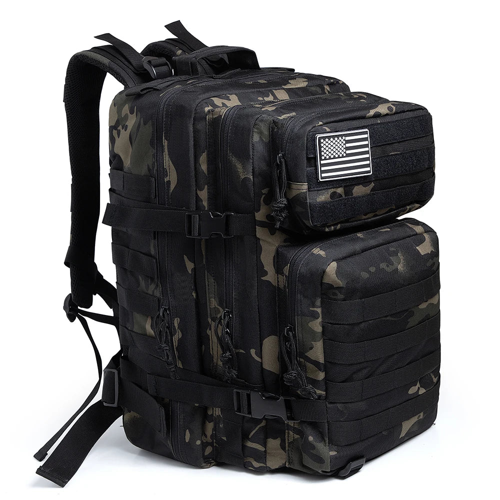 Tactical Military Rucksack | 45L Water-Resistant Backpack with MOLLE System | Versatile Gear for Outdoor Adventures 17
