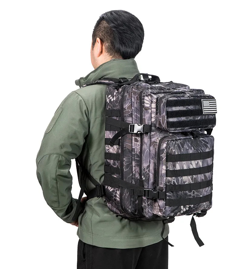 Tactical Military Rucksack | 45L Water-Resistant Backpack with MOLLE System | Versatile Gear for Outdoor Adventures 6