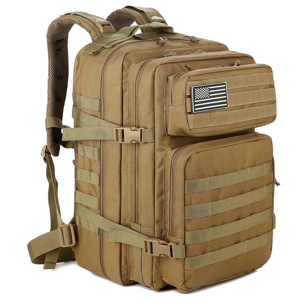 Tactical Military Rucksack | 45L Water-Resistant Backpack with MOLLE System | Versatile Gear for Outdoor Adventures 8