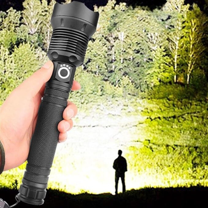 Ultra-Bright LED Flashlight | Rechargeable Torch Light with Adjustable Focus | Perfect for Camping and Emergencies 1