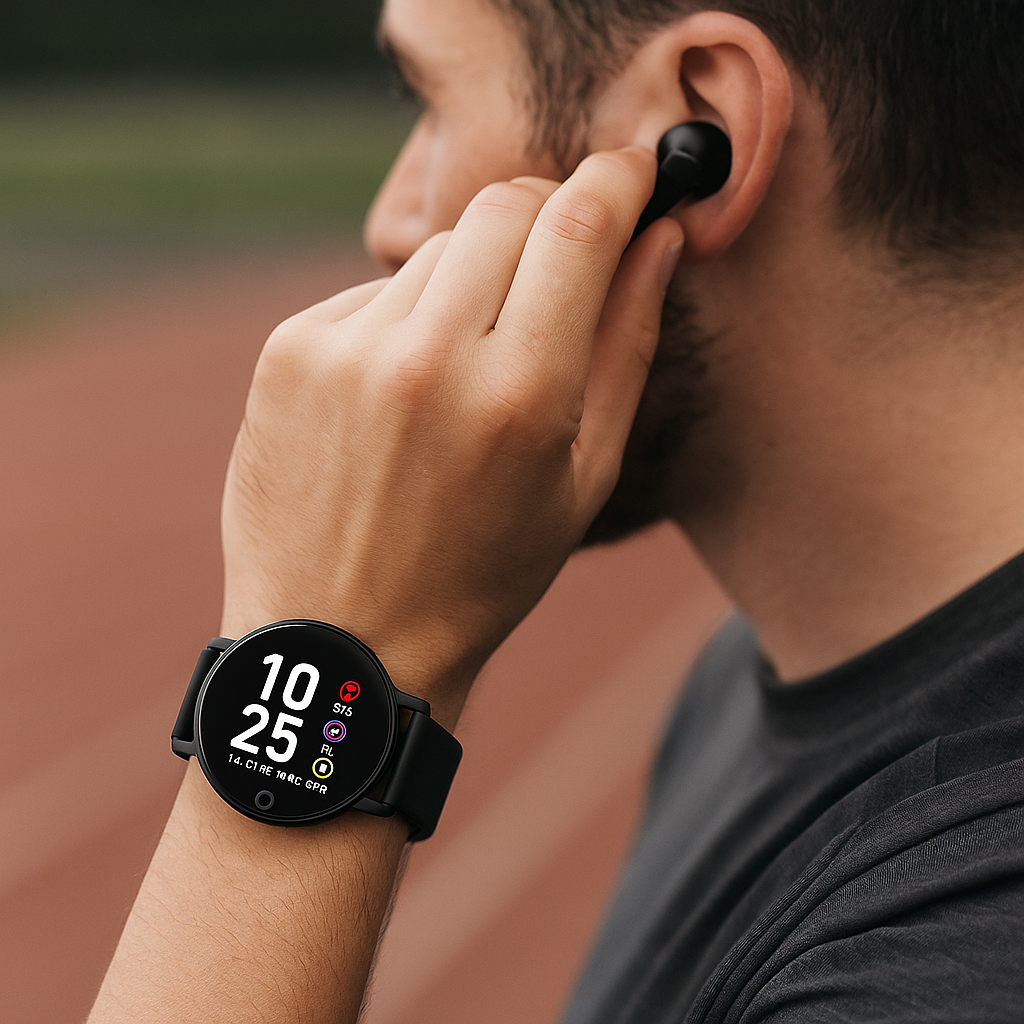 Versatile Smart Watch Fitness Tracker with Heart Rate Monitor & Bluetooth Earbuds for Active Lifestyle 1